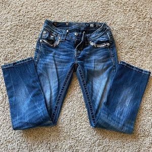 Miss Me Cropped Jeans, Waist 25, Inseam 23